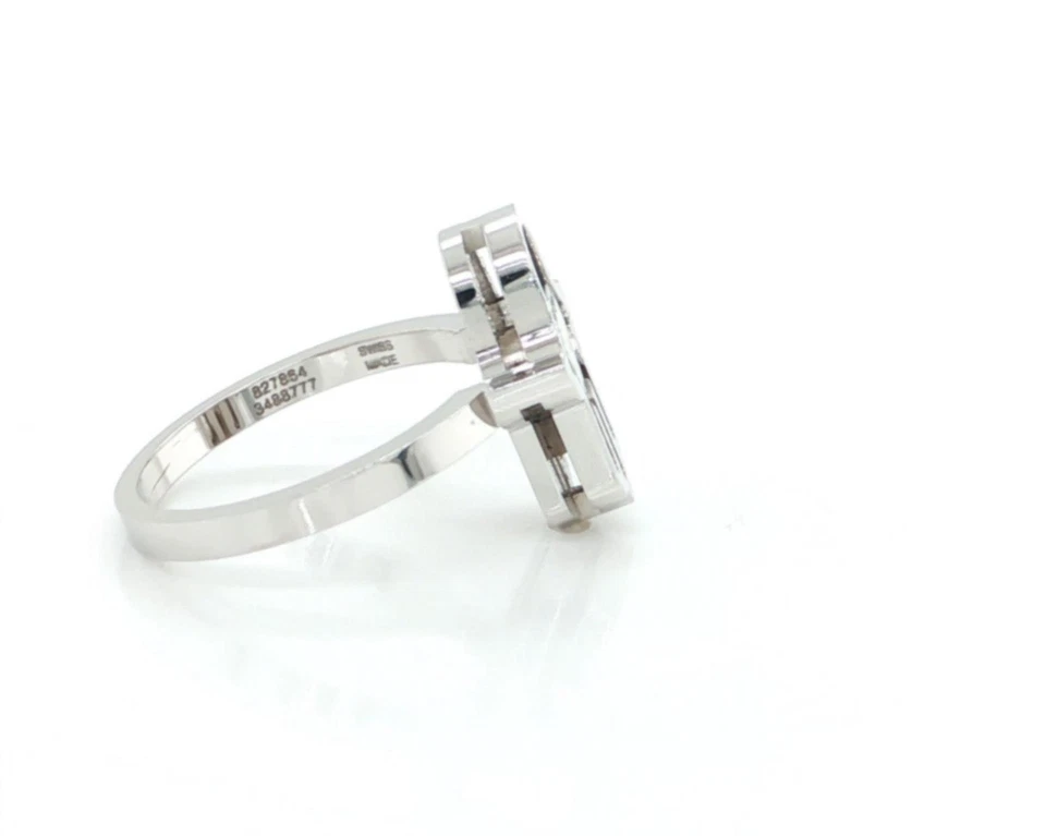 Anillo Chopard Happy Diamonds Hamsa Mano Oro Blanco 18k Diamantes Talla 6.5 Foto 3 de 4