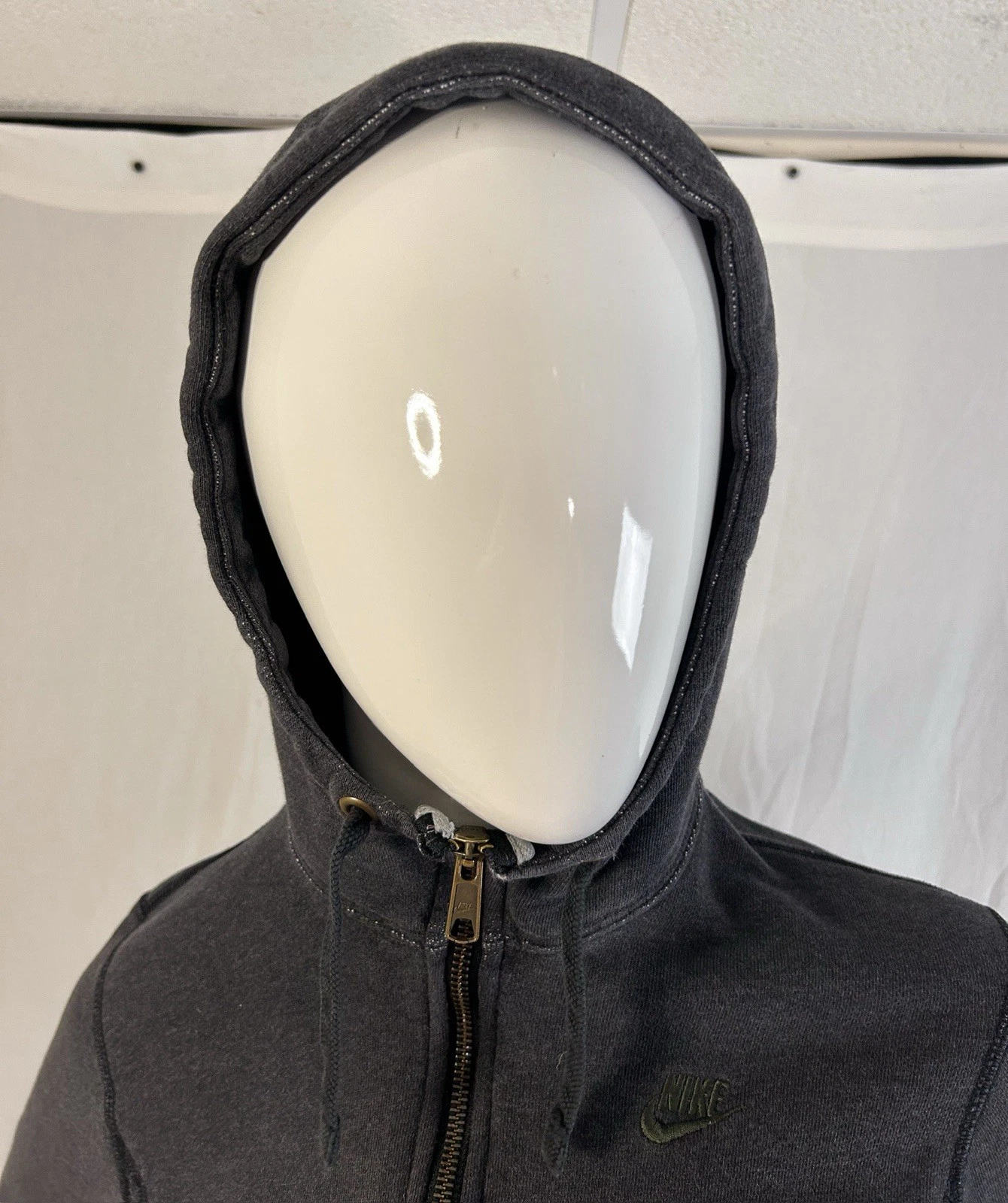 CHROME HEARTS Giacca con cappuccio e zip vintage Nike donna trashy Y2K taglia S skater thrashed grunge