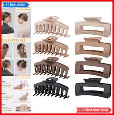 Large Hair Claw Clips 4.3 Inch Matte Plastic Non Slip Strong Hold for Thick