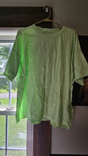 Hanes Green Cotton Jersey Solid Crew Neck Short Sleeve T-Shirt Men's XL