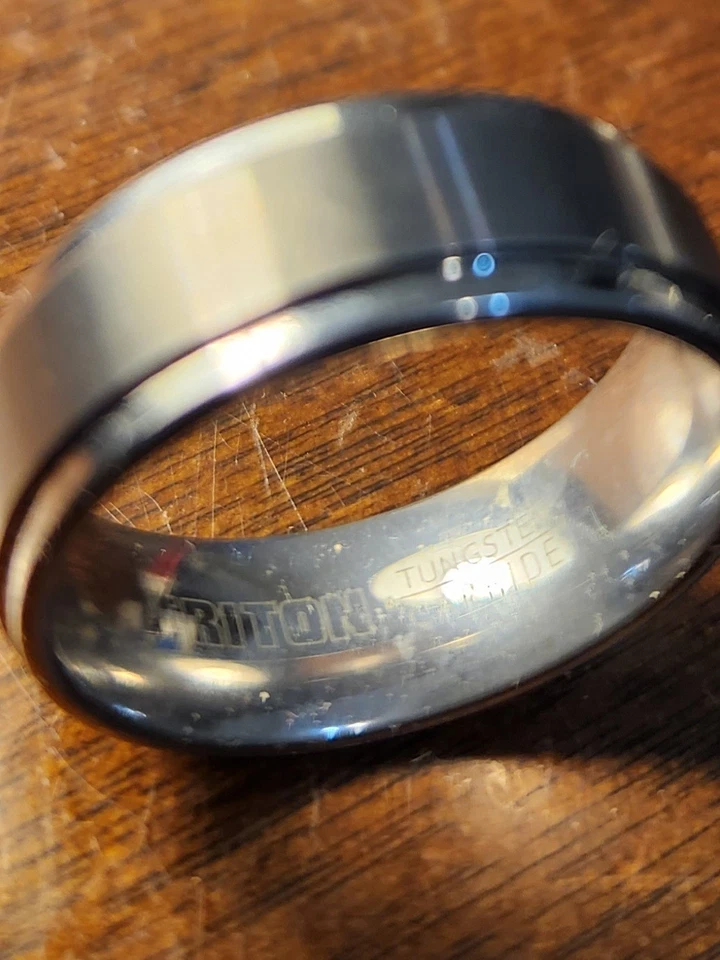  Anillo de banda de carburo de tungsteno Triton para hombre talla 12 Foto 2 de 4