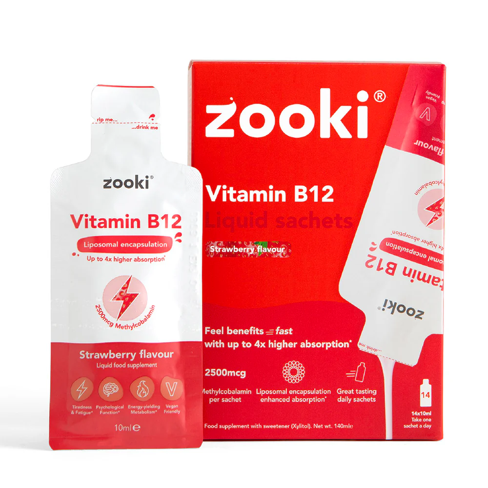 Zooki Vitamin B12 2500mcg |  Strawberry Flavour | 14 Sachets