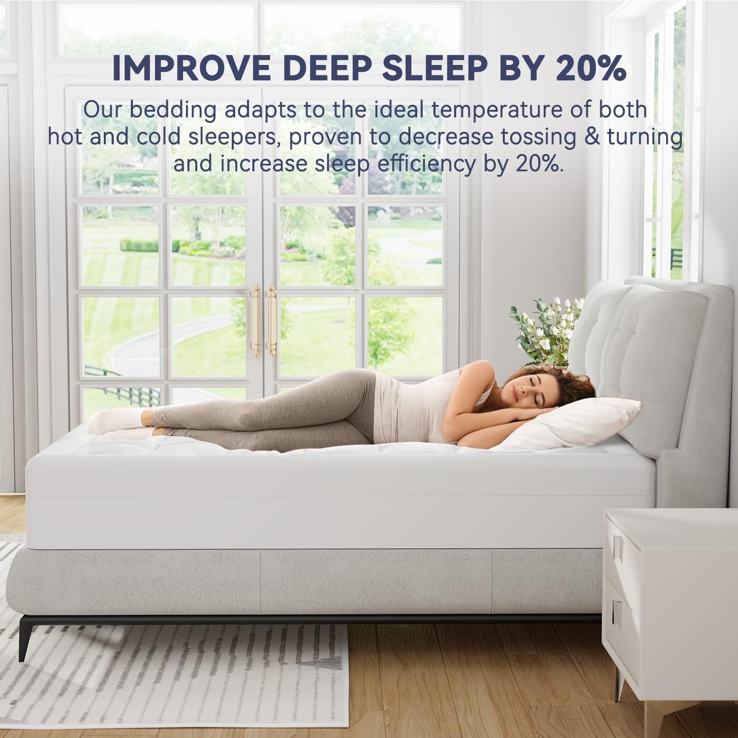 King Size Dual Layer 3 Inch Memory Foam Mattress Topper, 2 Inch Cooling Gel M...