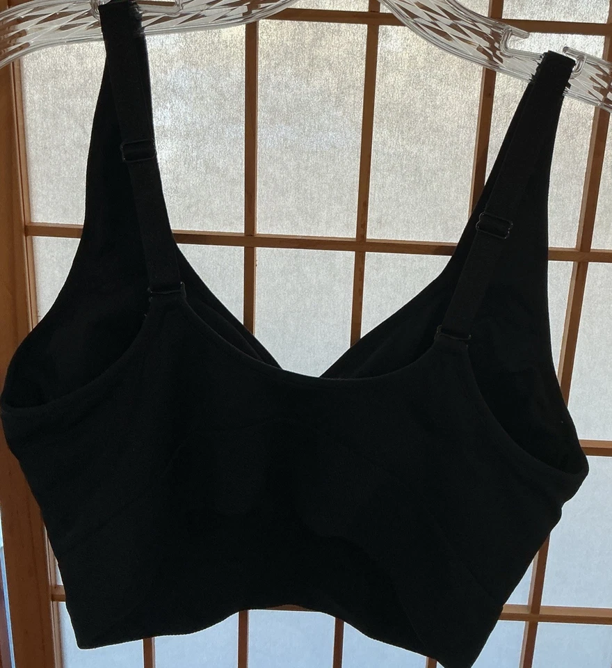 PUMA Womens Black Seamless Wireless Adjustable Strap Pullover Sports Bra Size L - Image 2 of 3