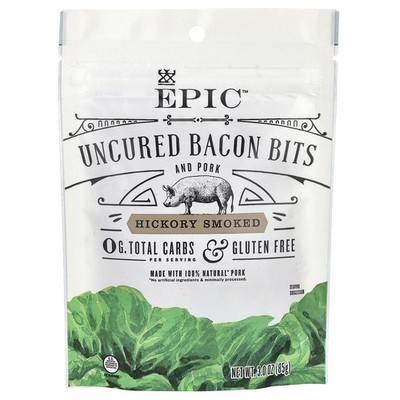 Uncured Bacon Bits and Pork, Hickory Smoked, 3 oz (85 g)