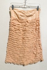 J Crew Dress Womens Medium Peachy Pink Strapless Ruffle Smocked Y2K Cottagecore
