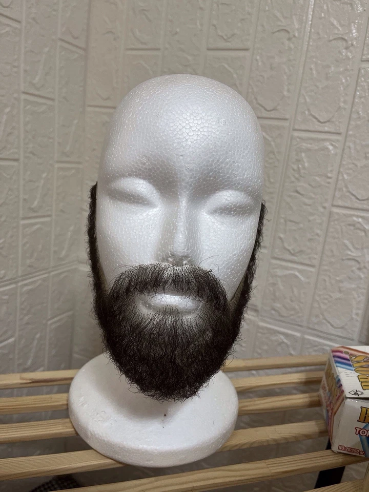 Brown Beard and Mustache Set – Real Human Hair – Cosplay & Theatre-Grade - Image 2 of 4