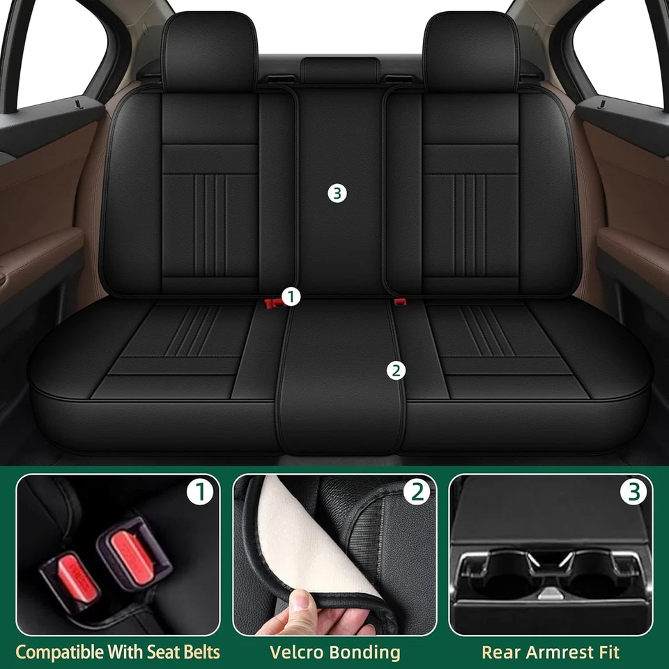 Car 5 Seat Seat Cover Faux Leather Seat Cushion For Honda Passport 2019-2026 Foto 2 de 4