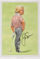 Jack Nicklaus Hand Signed Golf Characters Caricature 1980s - Signed Litho Print