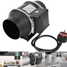 4" Quiet Inline Extractor Fan Bathroom & Hydroponics for Ventilation High Power