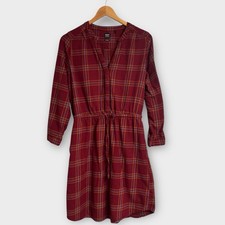 PRANA Plaid Dress Loop To Pines Organic Cotton EUC Women’s Small Fall Winter
