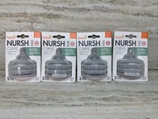 Pack of 12 Boon Nursh Curve Silicone Bottle Nipples - Extra Slow Flow 0m L28