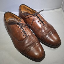 Allen Edmonds Mens Sz 8 Oxford Shoe Byron Cap Toe Leather Dress Brown