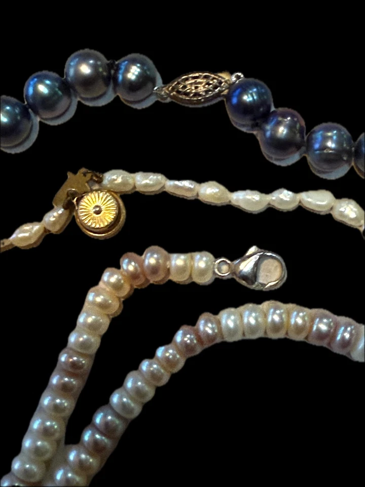 Collar de Perlas Colección 18-20", Negro Tahití, Rondelle, Fresco, Bonus Copper  Foto 4 de 4