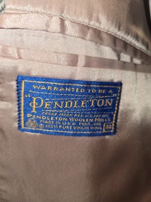 Vintage Pendleton Wool Blazer, Size 44. NOTE: small Rough Spot And Few Tiny Hole