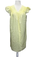 NWT Yellow GLENCRAFT Lingerie Nightgown Medium Embroidered Cotton Blend Eyelet
