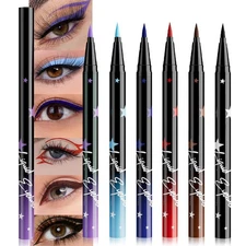 evpct 6Pcs Matte Liquid Eyeliner Set Pack Waterproof Smudge Proof, Lavender P...