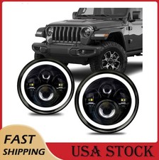 Front LED Headlight Assembly Set For 03-2009 Hummer H2 Black/Clear w/Bulbs