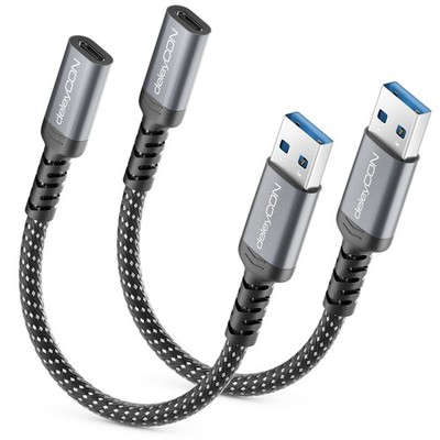 2x USB-A zu USB-C OTG Adapter Kabel Ladekabel 18W 10Gbit/s Datenkabel Sync Kabel