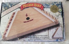 Melody Harp Lap Harp w 19 Music Sheets & Lifetime Card String Needs Replacement 
