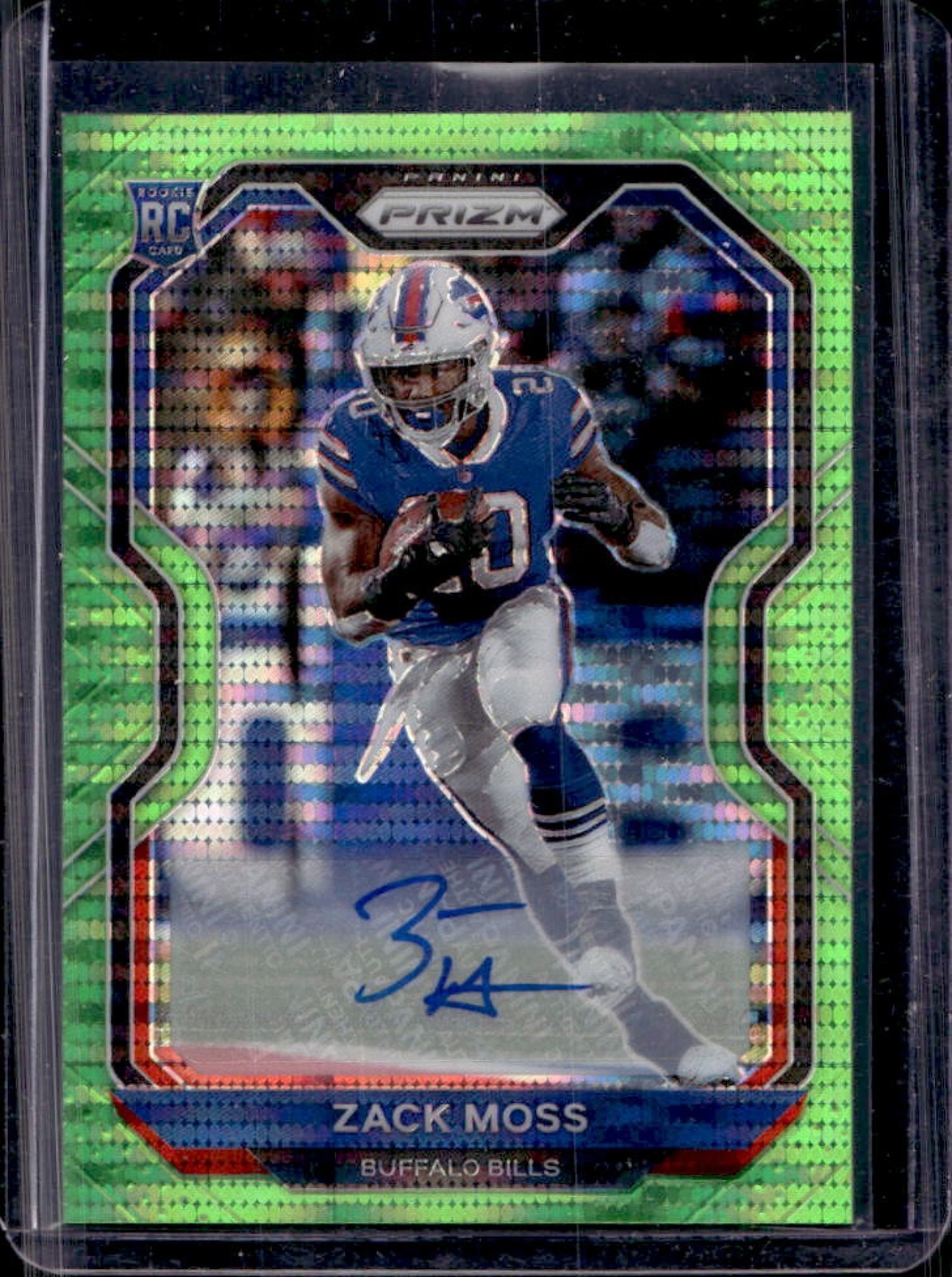 2020 Prizm Zack Moss Rookie Auto RC Neon Green Pulsar Rookie #311 Bills
