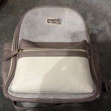 Itzy Ritzy Mini Diaper Bag Backpack Vanilla Latte Chevron Cream