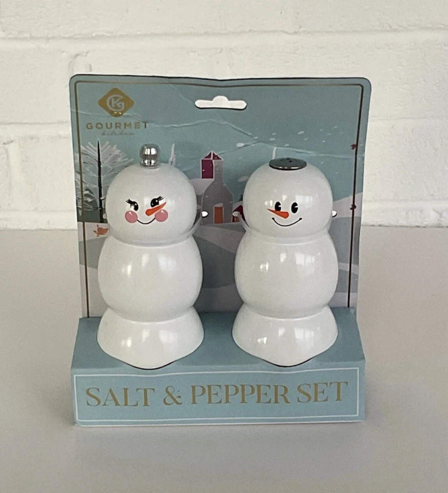 Новый снеговик соли и перца мельница шейкер комплект рождественский праздник зима - Изображение 2 из 4