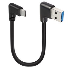 Short Right Angle USB Type C Cable, 90 Degree 18W Fast Charging USB A to USB ...