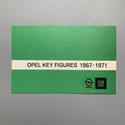 Opel Kennzahlen 1967-1971 Firmenheft Kleinformat