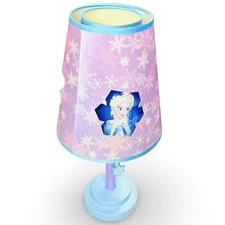 Disney Frozen Table Lamp Anna Elsa Snowflake Shade Kids Bedroom Night Light