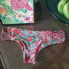  88 Luli Fama Azulejos Del Mar Strappy Brazilian Bikini Bottom Size Large