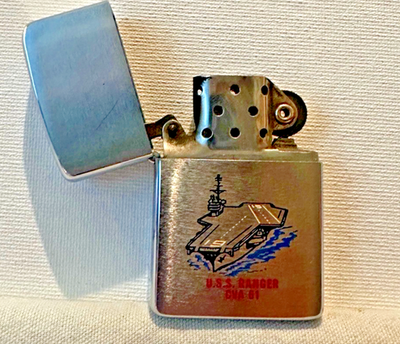 Vintage Rare! 1961 U.S.S. RANGER CVA 61 ZIPPO LIGHTER NAVY