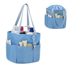 Mesh Shower Caddy Portable, Travel Toiletry Bag for Women Men, Medium 06-Blue