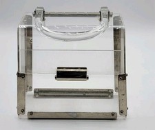 Vintage Lucite Plastic Chrome Purse Handbag Clear