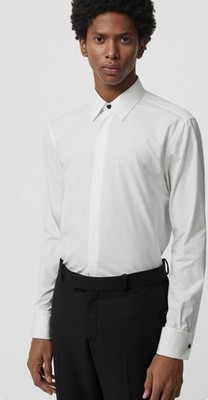 Authentic NEW BURBERRY Men White MALDON Chain Link Pattern Dress Shirt 15 Small