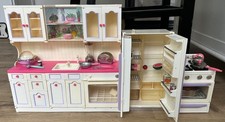 Tyco Kitchen Littles Deluxe Center Refrigerator Stove Food Accessory Lot Barbie