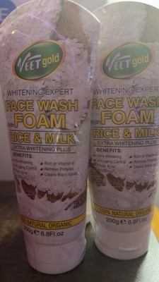 Veet Gold Rice & Milk Foamy Extra Whitening Plus Face Wash 200g