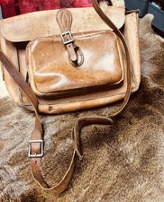 Vintage Distressed Leather Saddle Stitch Messenger BagFREE SHIPPING cabin decor