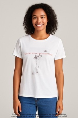 WRSTBHVR T-Shirt Damen Shirt Kurzärmliges Oberteil Gr. S Baumwolle Weiß #0gjn6ol
