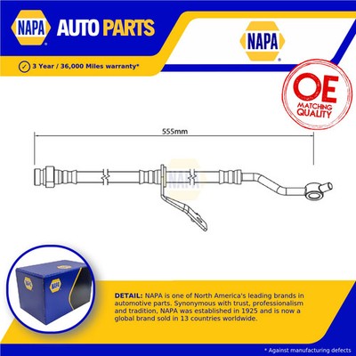 Brake Hose fits KIA SPORTAGE SL 1.7D Front Right 10 to 16 D4FD Hydraulic NAPA