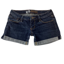 Bullhead Venice Women's Cuffed Jean Shorts Low Rise Y2K Flower Button Size 0