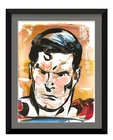 Atherton 9x12 Original Pop Art Character Vintage Painting "Superman" hand signed