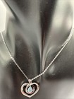 VTG 925 Sterling Silver Aquamarine & CZ Heart Pendant ADJ. Necklace. 4.2 Grams. — photo 3