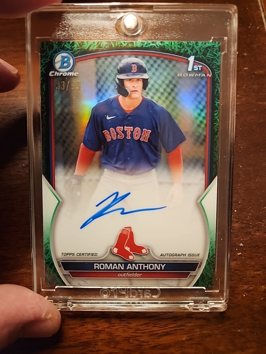 2023 Bowman - Chrome Prospect Auto Roman Anthony #CPA-RA Green Refr/99 (AU, RC)