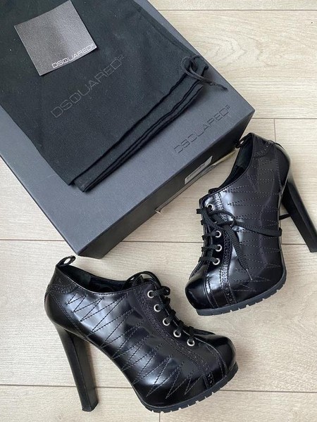 Women Dsquared² Boots Black Leather 38.5