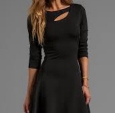 Halston Heritage Size 8 Black Fit And Flare Mini Dress Stretchy Lined