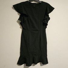 Small Black ruffle dress little black dress with zipper back
