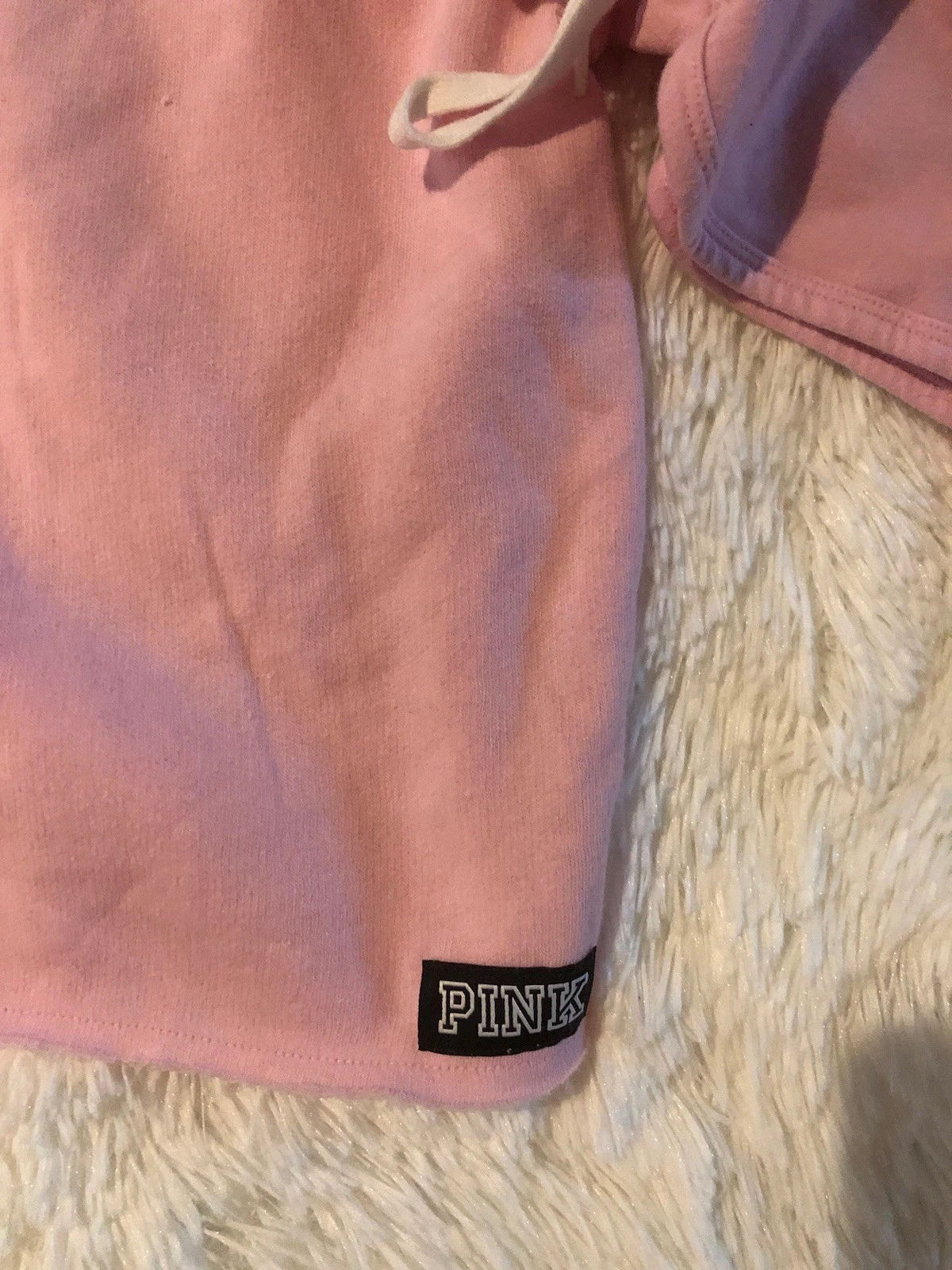 UNDERCOVER Felpa con cappuccio Victoria's Secret ROSA spalle aperte e pantaloncini abbinati XS
