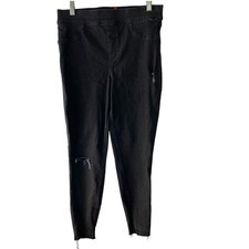 SPANX Ankle Skinny Pull On Jeans Vintage Distressed Black size Large