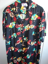 Paradise Found  Large  Hibiscus & Anthurium on Black/Mint